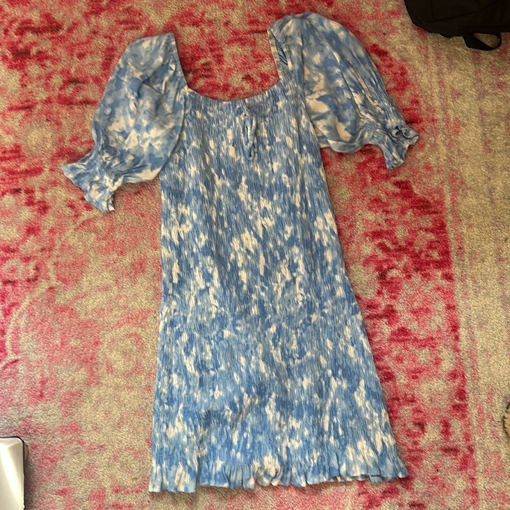 Mini blue floral dress